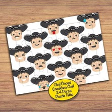 Asilmeydan Şapkalı Çocuk Yüzleri Çocuklara Özel Puzzle Yapboz Tablo-307pz