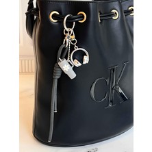 Rossev Charm Gri Termos Figürlü Anahtarlık - Çanta Charm (Gümüş Kulaklık Modeli)