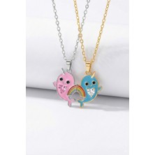 Bear & Pear Mewaii Dolphin Unicorn Best Friends Mıknatıslı 2'li Paslanmaz Çelik Kolye