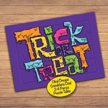Asilmeydan Trick Treat Renkli Yazılı Çocuklara Özel Puzzle Yapboz Tablo-273pz