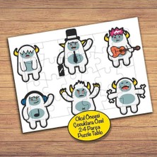 Asilmeydan Sevimli Uzaylılar Çocuklara Özel Puzzle Yapboz Tablo-Pz209