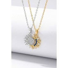 Bear & Pear 2'li Sevgili Kolyesi Ay ve Güneş Mıknatıslı Çift Kolye