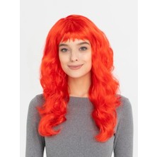 Ett Kırmızı Renk Uzun Dalgalı Parti Peruğu Dinç Store - 004982