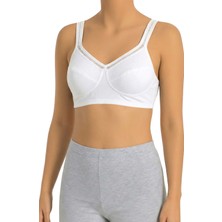 Öts Kadın Sütyen %100 Pamuklu Süprem Kumaş Dantelli Yarım Atlet Lambada | Günlük Rahat Kullanım