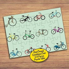 Asilmeydan Farklı Bisikletler Kolyajı Çocuklara Özel Puzzle Yapboz Tablo-318pz