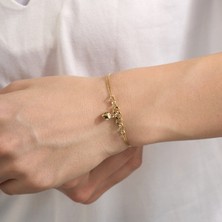 Gold Marley 14 Ayar “pure Love” Minimal Altın Bileklik