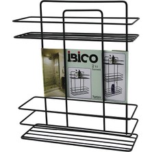 Vanch SİYAH  2 KATLI - DİKDÖRTGEN   METAL  BANYO KÖŞELİK - DUŞKABİN RAF - ŞAMPUANLIK (5264)