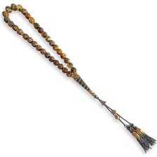 Tudi Silver Küre Kesim Fosilli Kehribar Tesbih