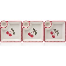 Tabaksunum Servislil 3ADET Sosluklu Şık SERAMİK14*14 Cmtabak Seti