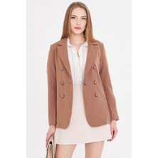 Armonika Kadın Vizon Düğmeli Ceket ARM-20K001151