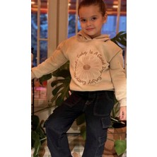 Soliday Today Is A Good Baskılı Kapüşonlu Sweat ve Lastik Bel Kotlu Takım