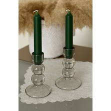 Artnest Yeşil Yılbaşı Şamdan Mumu, Yeşil Yılbaşı Mumu 2 li Set, Özel Günler, Dekoratif Mumlar, Hediyelik Mumlar
