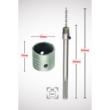 Gfb 50MM Beton Duvar Delme Panç + Sds-Max (350MM) Uzun Adaptörlü