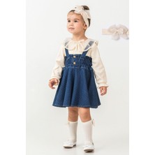 Cantoy Vintage Stil Dantel Detaylı Kız Çocuk Jile Seti 3'lü Kombin