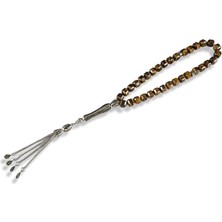 Tudi Silver Fasetli Kaplan Gözü Gümüş Tesbih