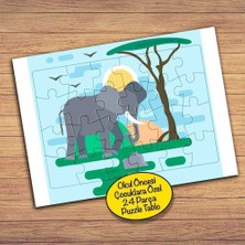 Asilmeydan Dev Sevimli Fil -Doğa Çocuklara Özel Puzzle Yapboz Tablo-297pz