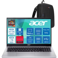 Acer Aspire Go AG15-41 Amd Ryzen 7 7735HS 24GB 1tb SSD Windows 11 Home Amd Radeon Graphics 15.6'' Fullhd (1920X1080) Taşınabilir Bilgisayar NXJ7FEY002H06 + Zetta Çanta