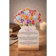 Msticker Laleli Ramazan-I Şerif Takvimi | Her Güne Ayet-Meal & Hadis Içerikli, Ahşap Standlı | Ramazan Hediye