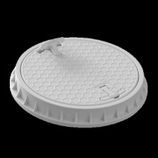 Luxwares Ø 650 mm Yuvarlak El Tutamaklı Plastik Rögar Menhol Kapağı ve Çerçeve