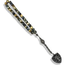 Tudi Silver Kalkan Püsküllü Kaplan Gözü Tesbih