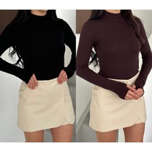 Betnur Kadın Modal Kumaş Parmak Geçirmeli Bluz  Bady