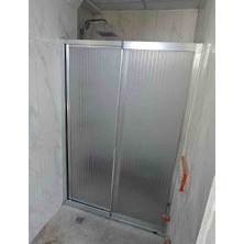 Elissa Dekorasyon Gri Gümüş Zebra Desen Mika Cam Duşakabin