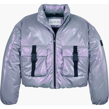 Calvin Klein Kadın Mor Calvin Klein Hyper Shımmer Padded Kadın Lila Şişme Mont