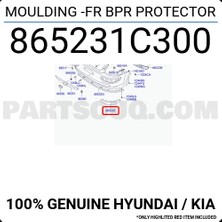 Dega Hyundai Getz Ön Tampon Bandı Sol 2003-2005 (Oem No:  865231C000)