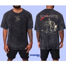 Megadeth Yıkamalı Over Size Tişört L