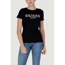 Guess Giuditta Bisiklet Yaka Kısa Kollu Kadın Siyah T-Shirt V6RI11J1314-JBLK