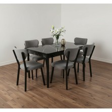 JoyMassa 80X130 Açılabilir Kelebek Masa / 6 Adet Elma Sandalye Takımı