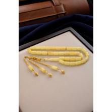 Dergah Tesbih Atölyesi 14 Ayar Altın Püsküllü Orjinal Damla Kehribar Tesbih (Amber), (مسبحة قطرة كهريبار)