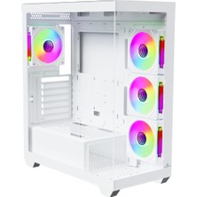 Gamebooster GB-A7501W Falcon Lıte 750W 80+ Bronze 4*argb Fan Mid-T Atx Seavıew Beyaz Oyuncu Kasası