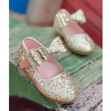 Surpie Shoes Kız Çocuk Ortopedik Pullu Fiyonk Detaylı Babet, Çocuk Ortopedik Babet