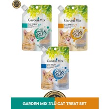 Garden Mix Cat Treat Tavuk & Ton Balık & Somon Ezmeli Kedi Ödül Maması Seti 3X80 gr