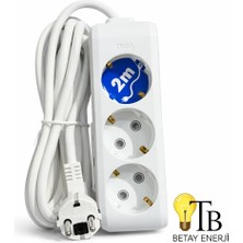 3’lü Topraklı Grup Priz – 2 Metre Viko