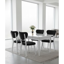 JoyMassa 70X110 Sabit Masa / 4 Adet Elma Sandalye Takımı