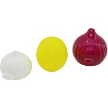 Vanch 3lü  Saklama Kutusu  Limon - Soğan - Sarımsak  Renkli Plastik Fileli Ambalaj (5264)