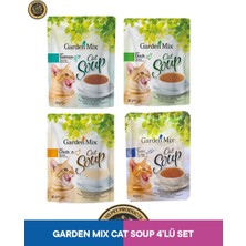 Garden Mix Tavuklu & Balıklı & Ördekli & Somonlu Kedi Çorbası Kedi Ödül Maması Seti 4X40 gr