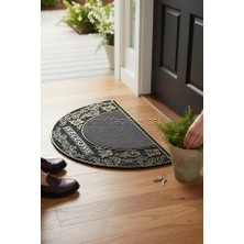 Renk Yapı Rüyası Paspas, Kapı Girişi, Kacuvuk, Etnik Desenli 70CM Çap, Yarım Daire, Kolay Temizlenir, Nemden Bozulmaz