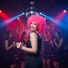 İlk El Grup Ieg™ Animasyon Parti ve Palyaço Peruğu - Neon Pembe