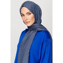 Mooncorn Kadın Z Desenli İpeksi Jakar Şal 75 x 185 cm Günlük ve Özel Davetler İçin