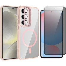 Vendas Samsung Galaxy S25 Fe Kılıf Standlı ve Kamera Lens Hediyeli M-Safe Şarj Özellikli Zore Etro Kapak + Hayalet Ekran Koruyucu