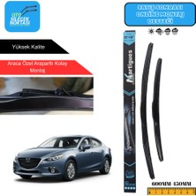 Martigues Mazda 3  2013 Araca Özel Uyumlu Ön Cam Silecek Takımı 600MM-450MM
