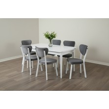 JoyMassa 80X130 Açılabilir Kelebek Masa / 6 Adet Elma Sandalye Takımı