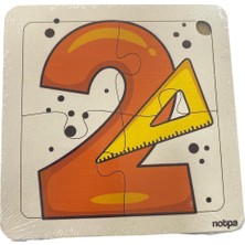 Tüftürük Çocuklar Için Eğitici ve Öğretici Ahşap 4 Parça 13 x 13 Renkli Sayılarla Ilgili Puzzle