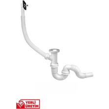 Gama S Evye Sifonu Taşmalı Körüklü Derin Dik Taşma Mutfak Gideri