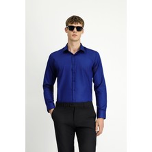 Kiğılı Uzun Kol Slim Fit Dar Kesim Klasik Non Iron Pamuklu Gömlek