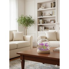 Belkıs Kırtasiye Fanus Lale Bahçesi Tasarımlı Geceve Masa Lambası Sevgiliye Hediye