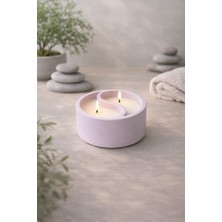 Sevdalya Beton Mumluk - Çift Fitilli Doğal Mum, Pembe Dekoratif Tasarım